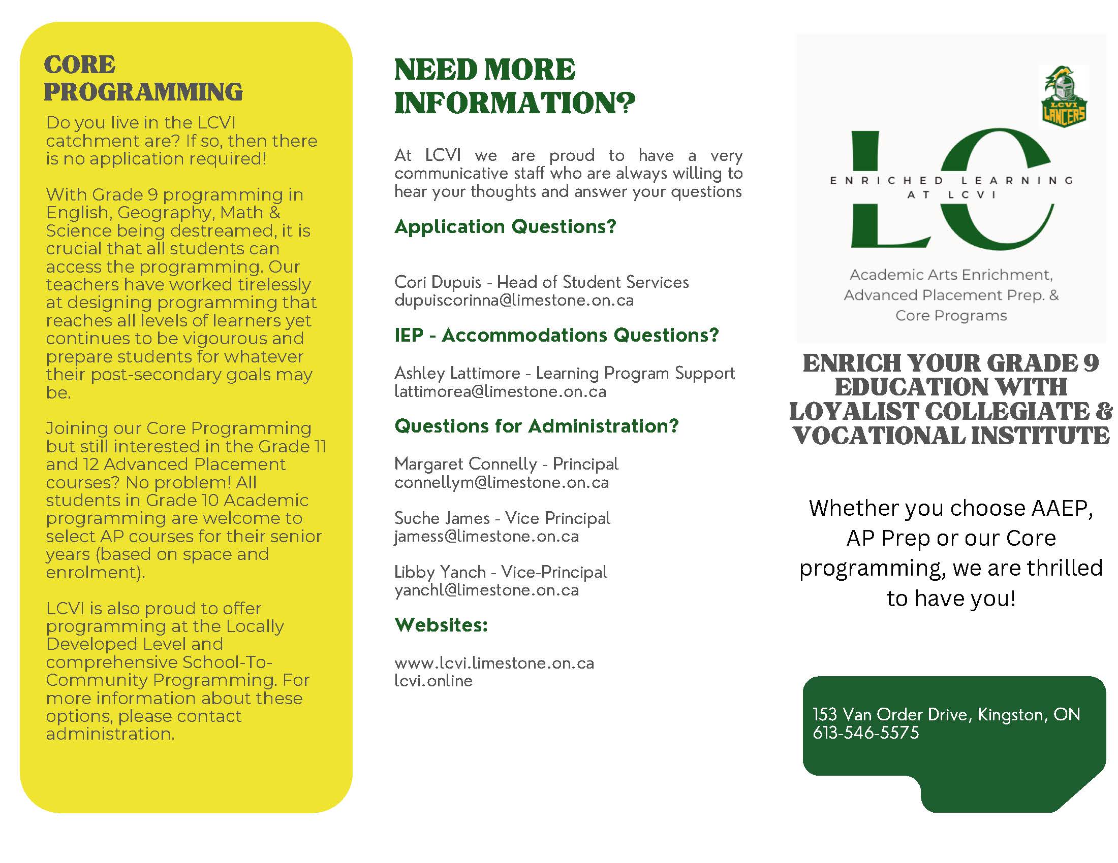 choices at 9 brochure Page 1