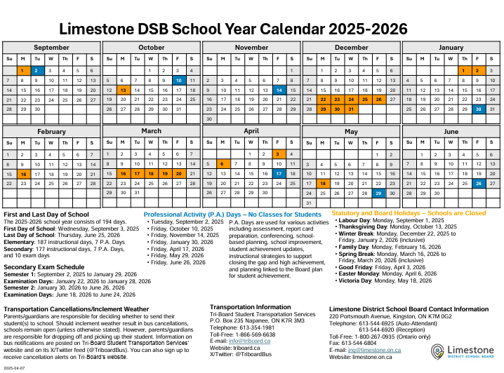 School Year Calendar 2025 2026