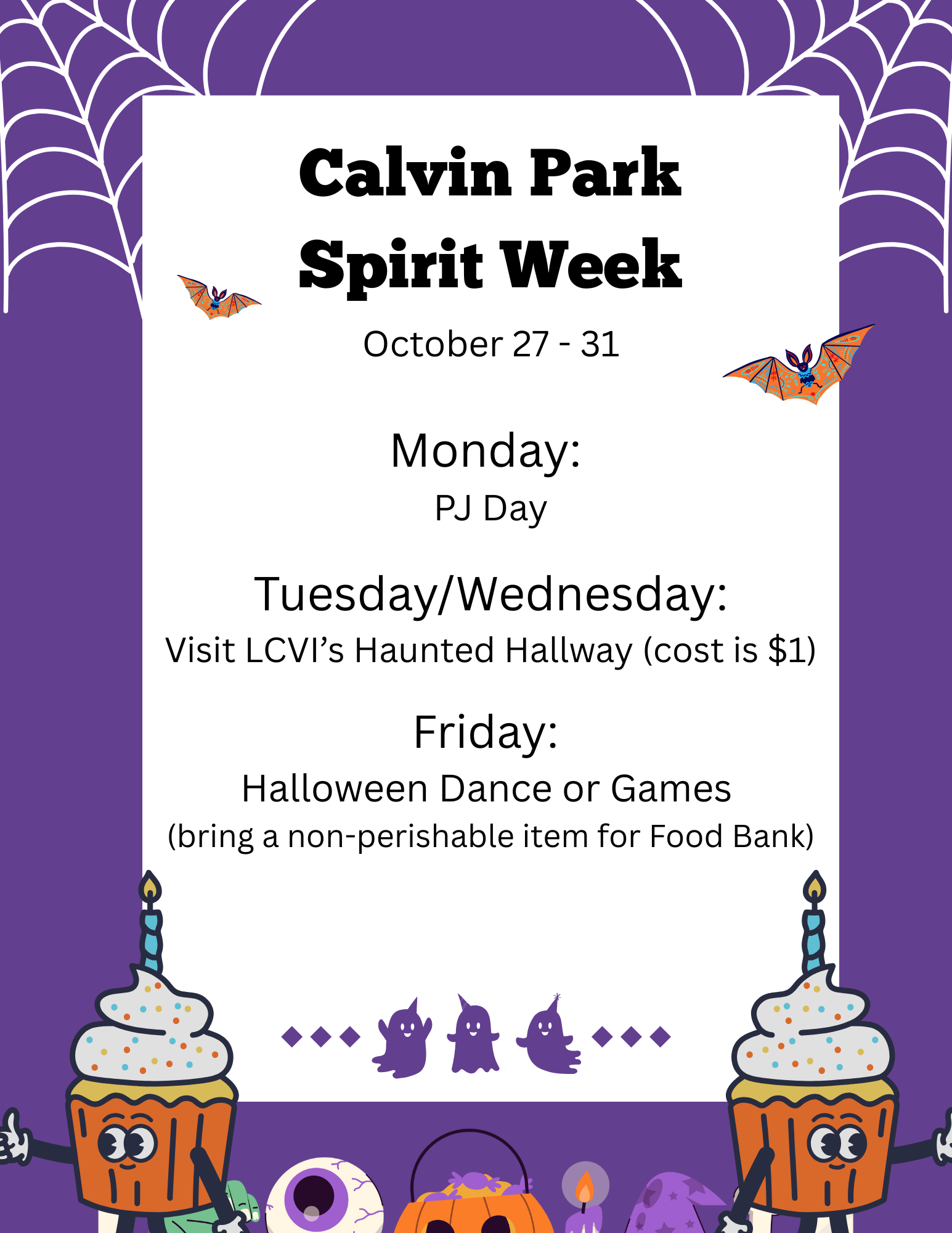 Halloween Spirit Week Calvin Park