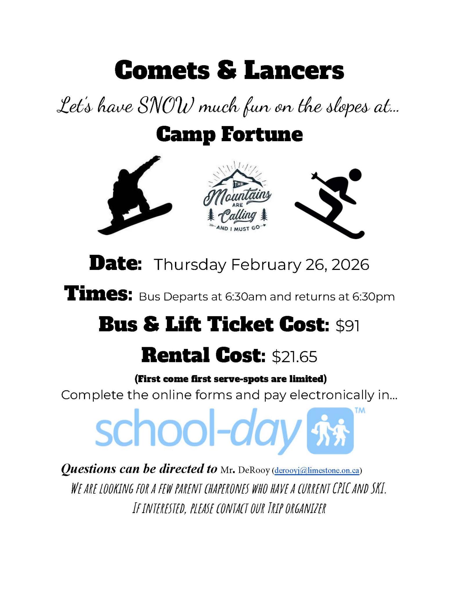 2026 Ski Trip Poster LCVI